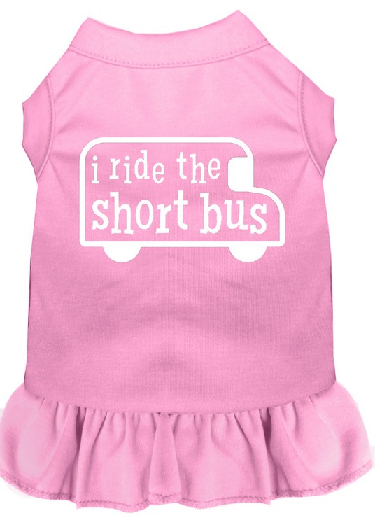 I ride the short bus Screen Print Dress Light Pink XXXL